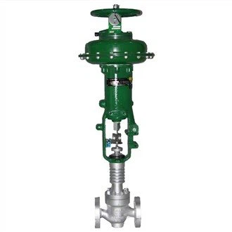 Vanne de commande à siège unique à joint à soufflet pneumatique